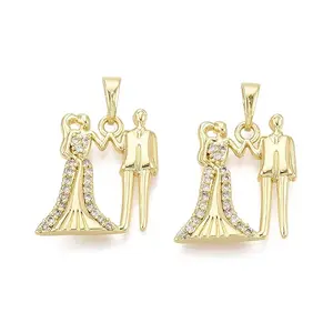 Valentine's Day Brass Micro Pave Clear Cubic Zirconia Pendants