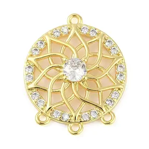 Brass Pave Clear Cubic Zirconia Chandelier Component Links