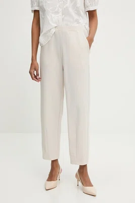 Kalhoty Answear.LAB dámské, béžová barva, high waist