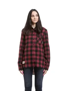 Meatfly dámská košile Courtney Black / Bordo | Černá | Velikost L