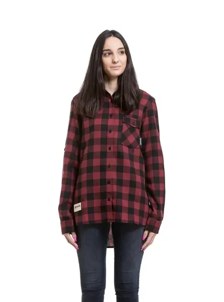 Meatfly dámská košile Courtney Black / Bordo | Černá | Velikost L