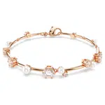 Swarovski Pozlacený náramek s krystaly a perličkami Constella 5729505