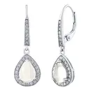 Silvego Stříbrné náušnice BRISA s Měsíčním kamenem a Brilliance Zirconia JJJ1141EMS