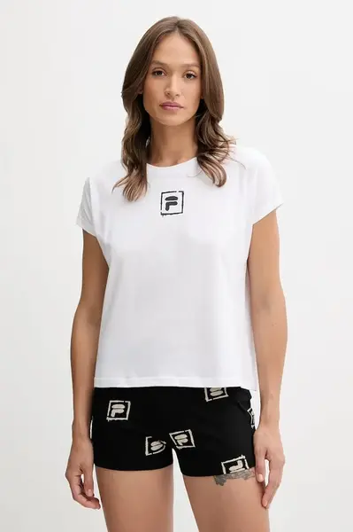 Bavlněné pyžamo Fila dámské, bílá barva, bavlněné, FPS4208