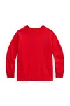 Dětské bavlněné tričko s dlouhým rukávem Polo Ralph Lauren červená barva, 322843804003