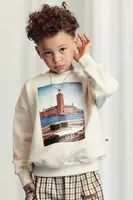 Dětská bavlněná mikina Mini Rodini City hall béžová barva, s potiskem, 2522012711