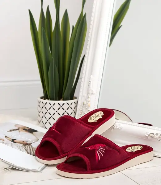 Dámské pantofle Natural Style NS-037 burgundy