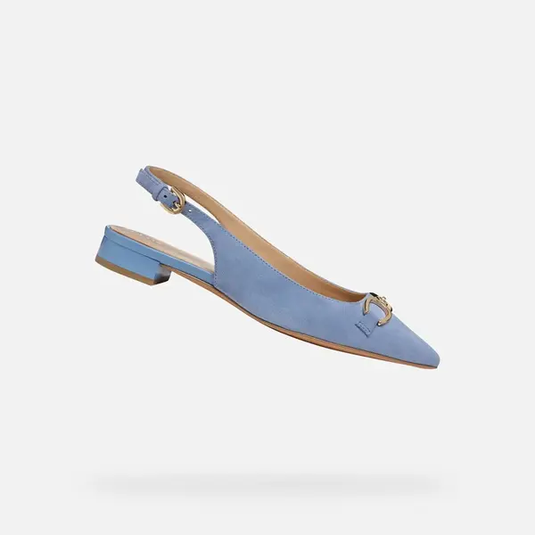 Light blue women's ballet flats Geox Giselda 15 - Women's