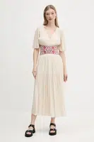 Šaty Desigual ELEMENT béžová barva, maxi, 25SWVW98