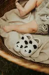 Donsje Kojenecké kožené boty Donsje Morris Sneakers Panda