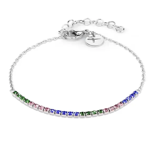 Tamaris Hravý ocelový náramek s krystaly Sparkle Up TJ-0535-B-21