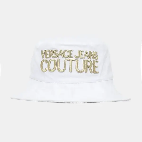 Bavlněný klobouk Versace Jeans Couture dámská, bílá barva, 78HAZK04 ZG365