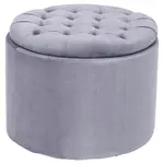 Carryhome TABURET, dřevo, textil, 50/40/50 cm