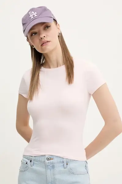 Tričko Hollister Co. růžová barva, KI339-5044