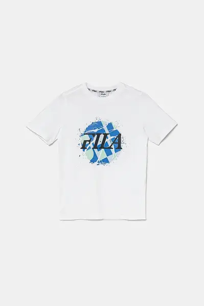 Dětské bavlněné tričko Fila ILBERSTEDT bílá barva, s potiskem, FAT0682