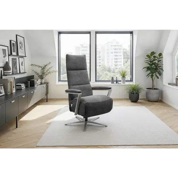 Sit & More RELAXAČNÍ KŘESLO, textil, antracitová