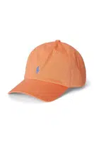 Dětská bavlněná kšiltovka Polo Ralph Lauren oranžová barva, s aplikací, 323785653065