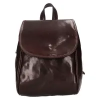 Menší kožený dámský batoh Italia Melas - tmavě hnědá