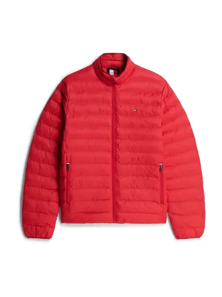 TOMMY HILFIGER Prechodná bunda 'Packable Flag Embroidery Padded'  červená