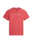 Tommy Jeans Tričko 'Linear Logo'  svetločervená / biela
