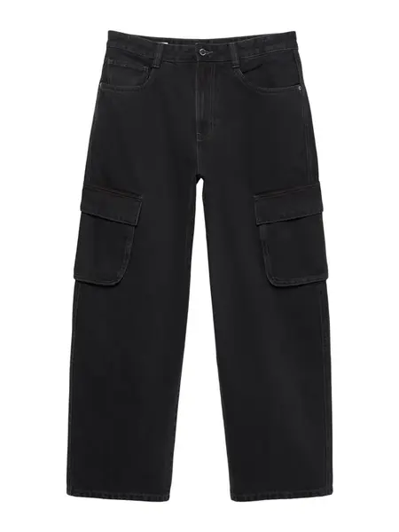 Pull&Bear Rifľové kapsáče  čierny denim