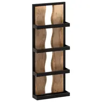 MID.YOU NÁSTĚNNÝ REGÁL, mangové dřevo, hnědá, černá, 80/30/10 cm