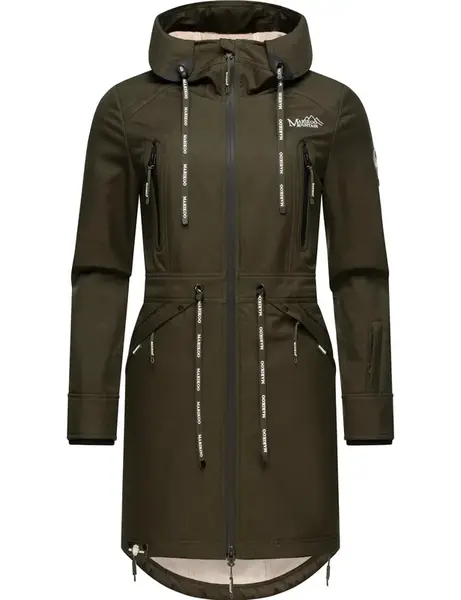 MARIKOO Prechodná parka  olivová / biela