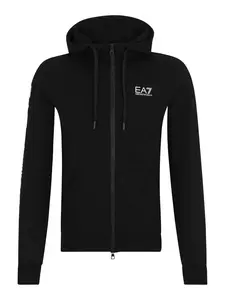EA7 Emporio Armani Tepláková bunda  čierna / biela