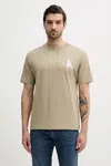 Bavlněné tričko Calvin Klein Jeans béžová barva, s potiskem, J30J327475