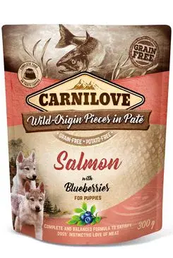 Carnilove Dog Pouch paté salmon & blueber puppies 300g