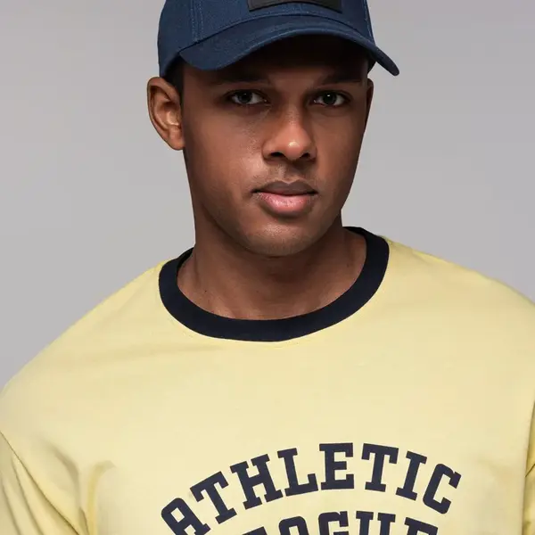 Ombre Men's baseball cap with large patch - navy blue