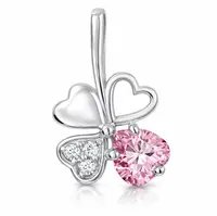 Soliter Stříbrný přívěsek čtyřlístek 446 001 00349 04 - růžový
