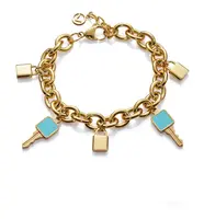 Viceroy Hravý pozlacený náramek s přívěsky Chic 75287P01012