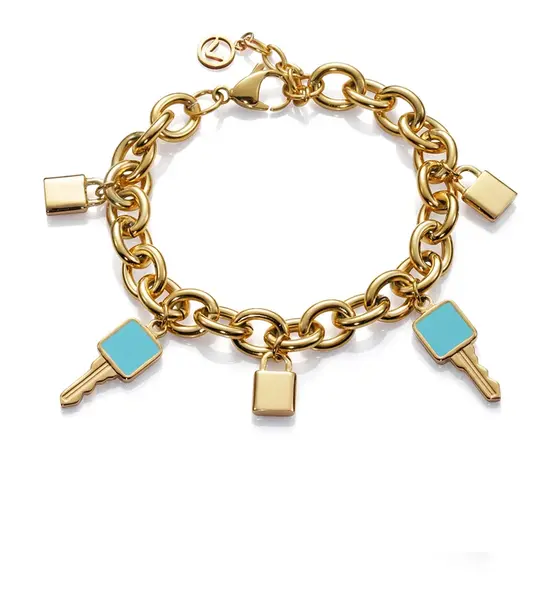 Viceroy Hravý pozlacený náramek s přívěsky Chic 75287P01012