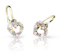 Cutie Jewellery Dětské náušnice ze žlutého zlata C2157-10-X-1 růžová