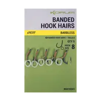 Korum háček s gumičkou banded hook hairs barbless - velikost 8