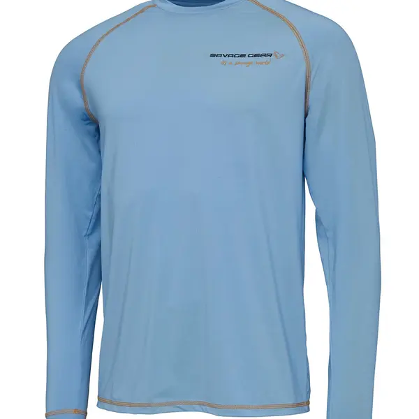 Savage gear triko aqua uv long sleeve tee s bonnie blue - s