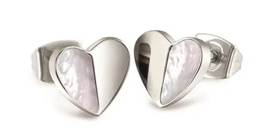 Boccia Titanium Titanové náušnice Srdíčka s perletí 05054-01