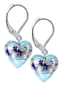 Lampglas Půvabné náušnice Ice Heart s ryzím stříbrem v perlách Lampglas ELH29