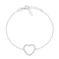 Brilio Silver Půvabný stříbrný náramek se srdíčkem BRC22W
