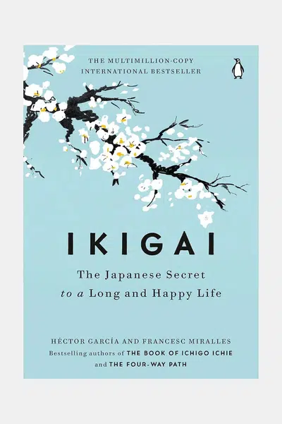 Kniha Ikigai by Hecotr Garcia and Francese Miralles, English modrá barva