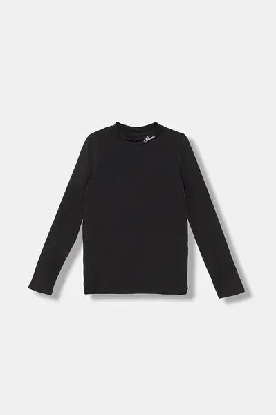 Dětské tričko s dlouhým rukávem Guess černá barva, J5BI14 J1314