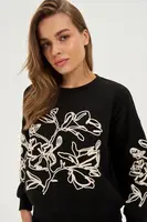 Marisse WOMEN'S SWEATSHIRT Z-BL-4817 BLACK