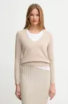 Vlněný svetr United Colors of Benetton dámský, béžová barva, 1002D401Y