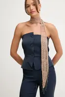 Šátek Hoss Intropia dámský, hnědá barva, s aplikací, 5022307