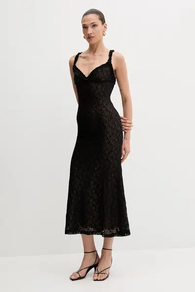 Šaty Bardot černá barva, maxi, 59964DB