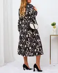 Resti Black and beige patterned women's maxi dress