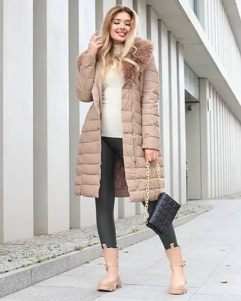 Resti Ladies' brown winter jacket - Clothing