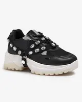 Resti Black women's sneakers with a thick sole Natsumi - Footwear