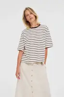 Marisse Brown Striped Oversize T-Shirt